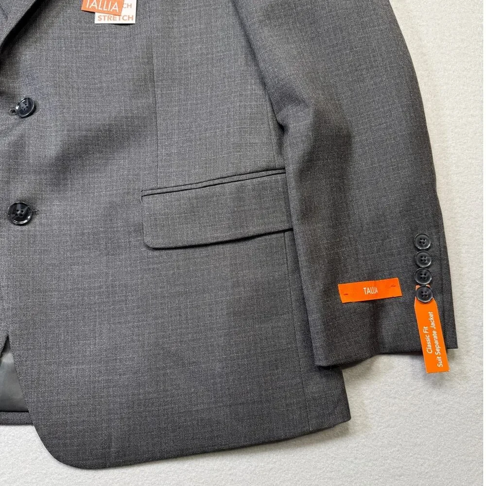 Tallia Men's Classic-Fit stretch Suit Jacket Dark Gray 42S $360